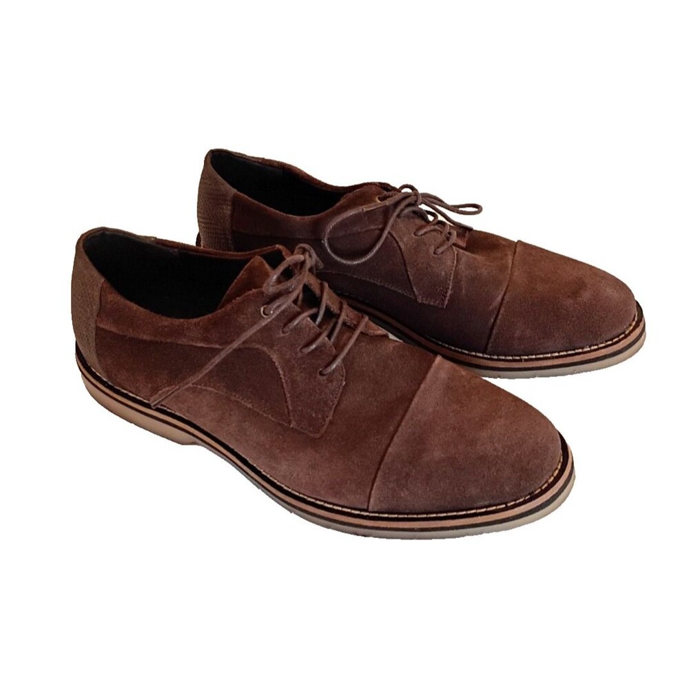 Steve Madden Men's Brown Suede Oxfords with toe cap, Goodyear welt Size 9M EUC